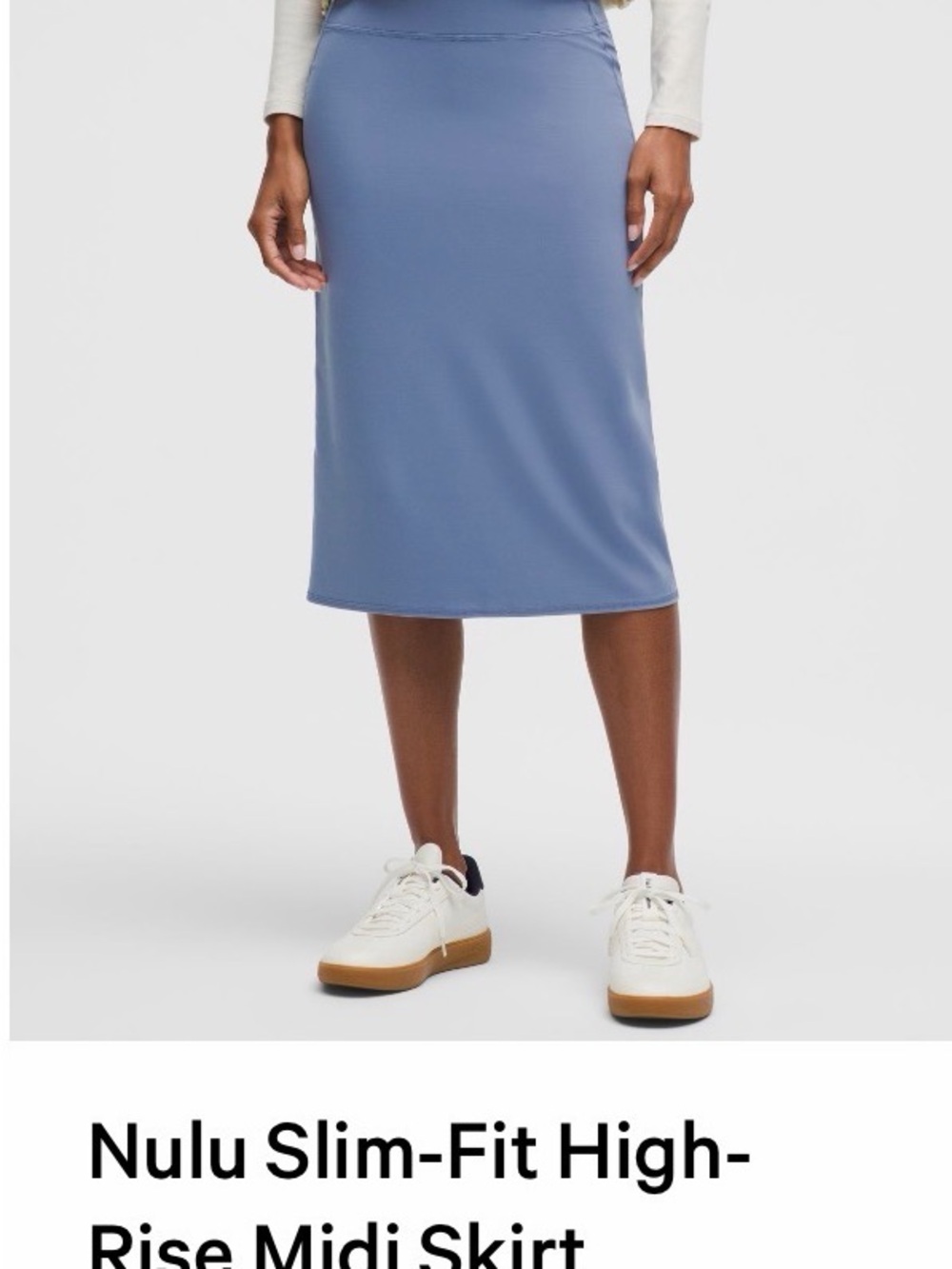 lululemon athletica Slim-Fit High-Rise Midi Skirt — Dusty Blue